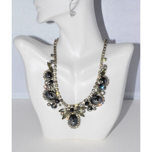 DeLizza & Elster Juliana Diamond Navette Rhinestone Choker Necklace 1960s